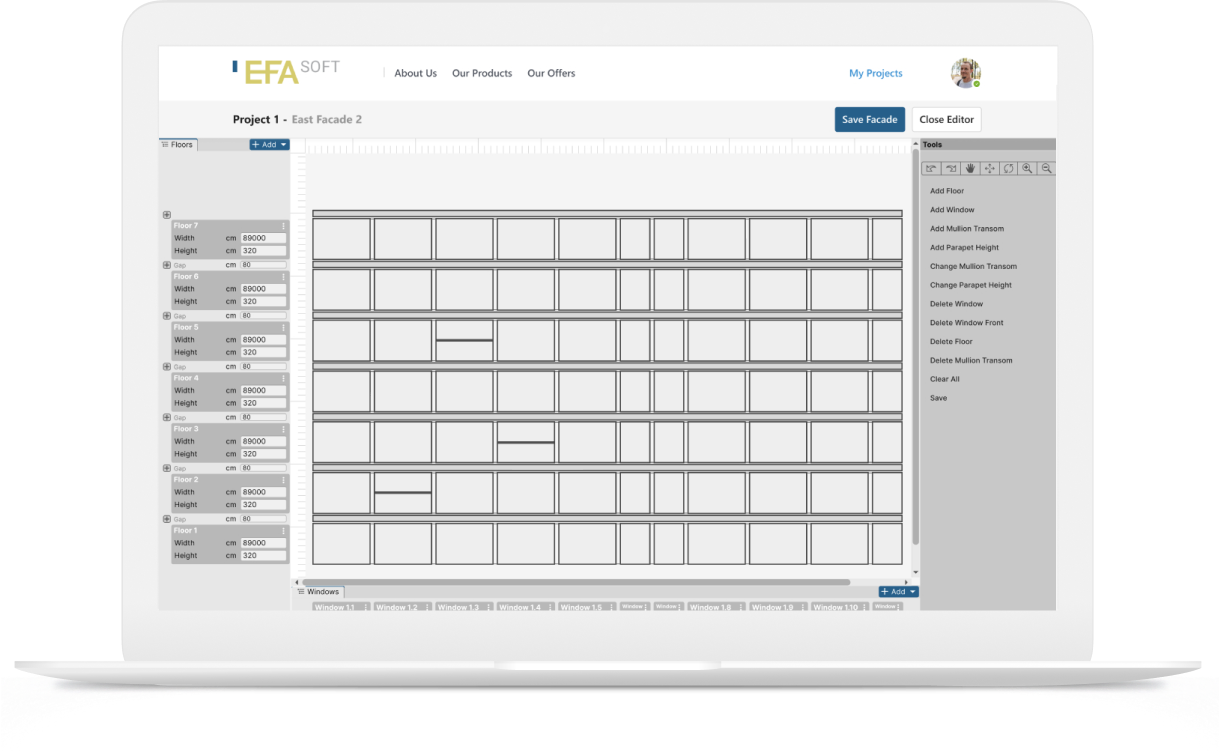 EfaSoft – Facade Project Management Web Application